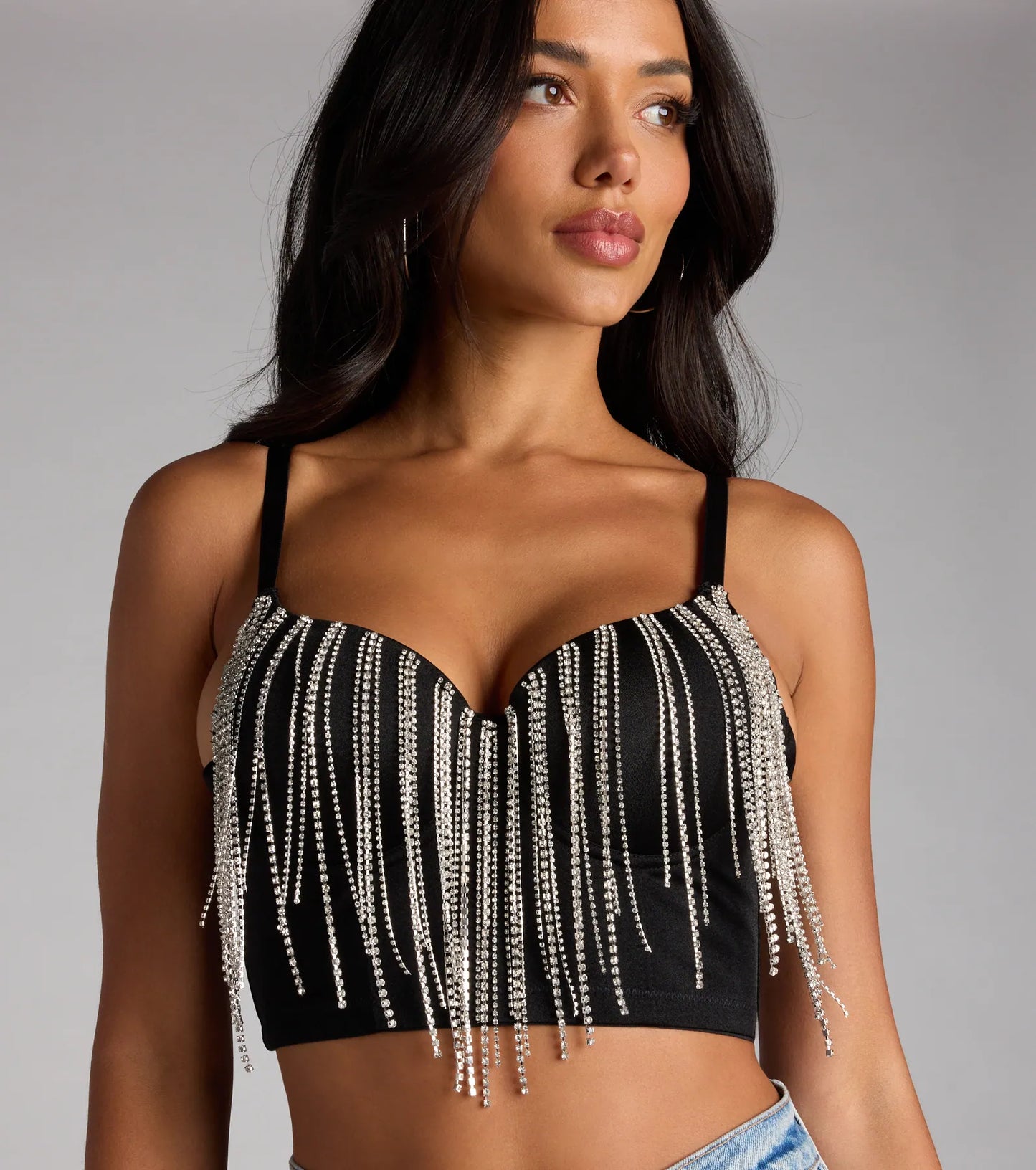 Drop the Sparkle Rhinestone Bustier