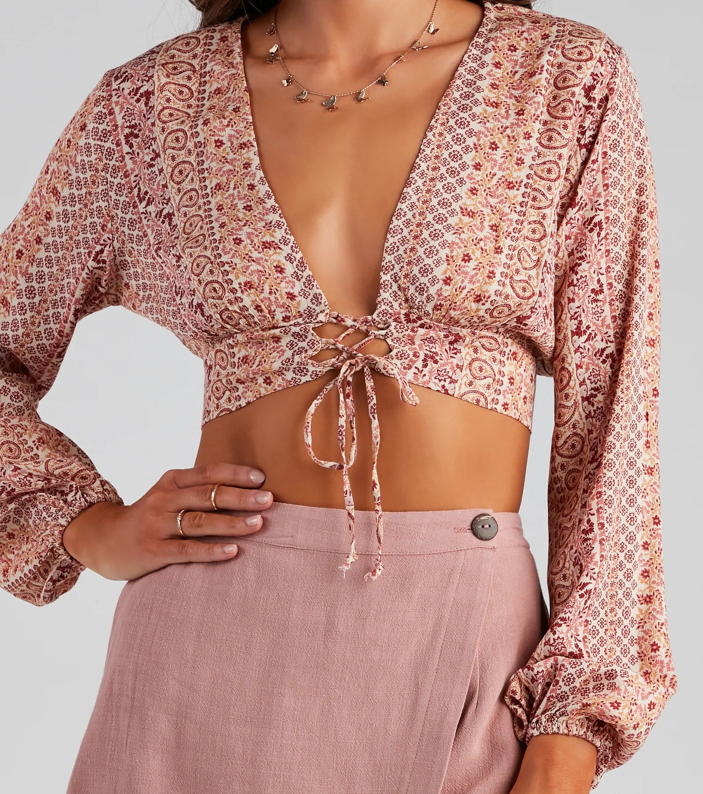 Bohemian Flair Paisley Crop Top