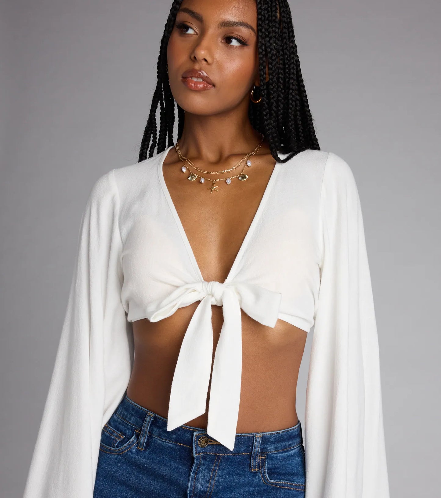 Meet For Golden Hour Tie-Front Top