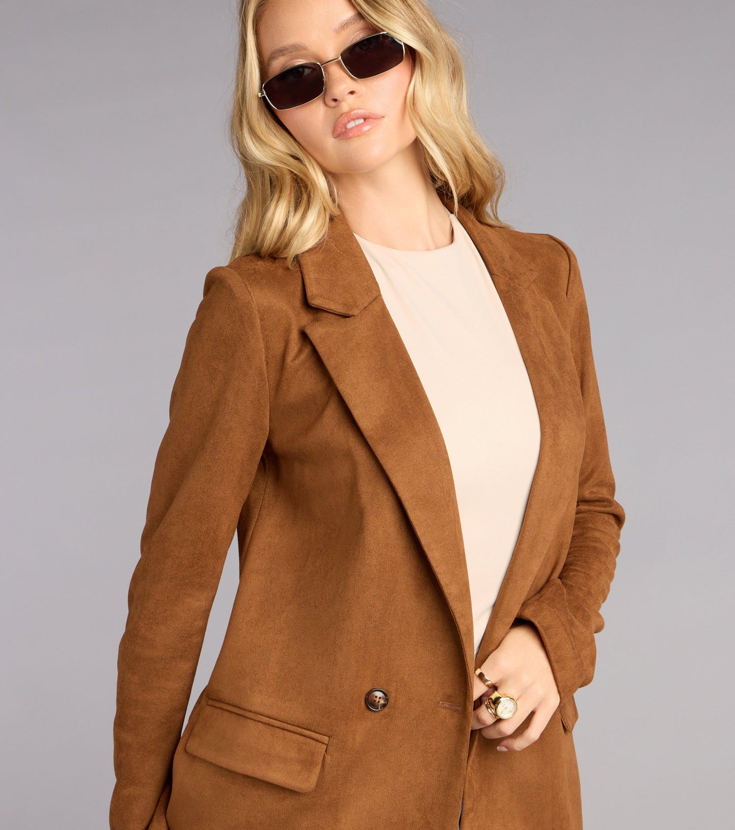 Luxe Edit Faux Suede Blazer