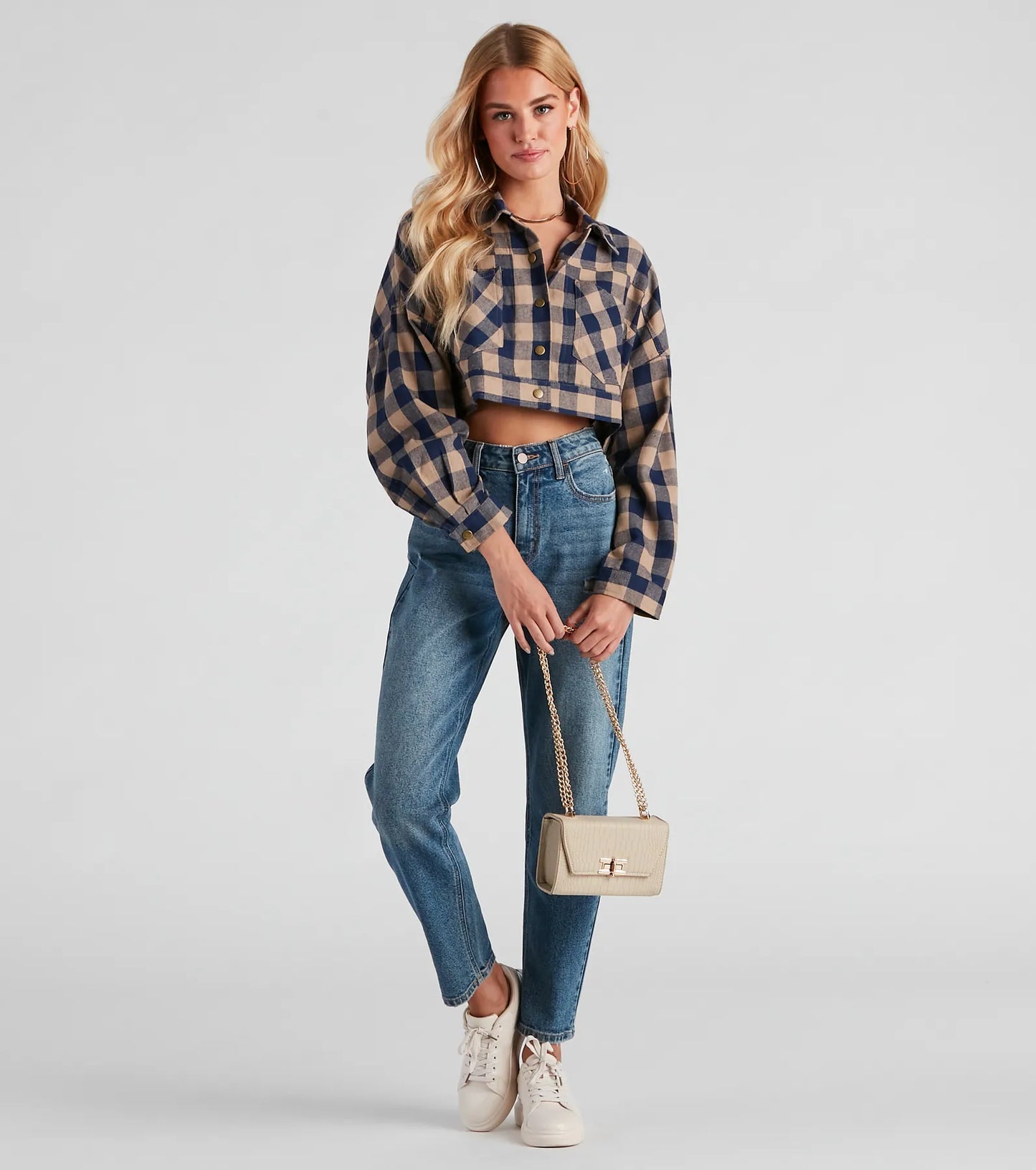 Big On Plaid Cropped Jacket