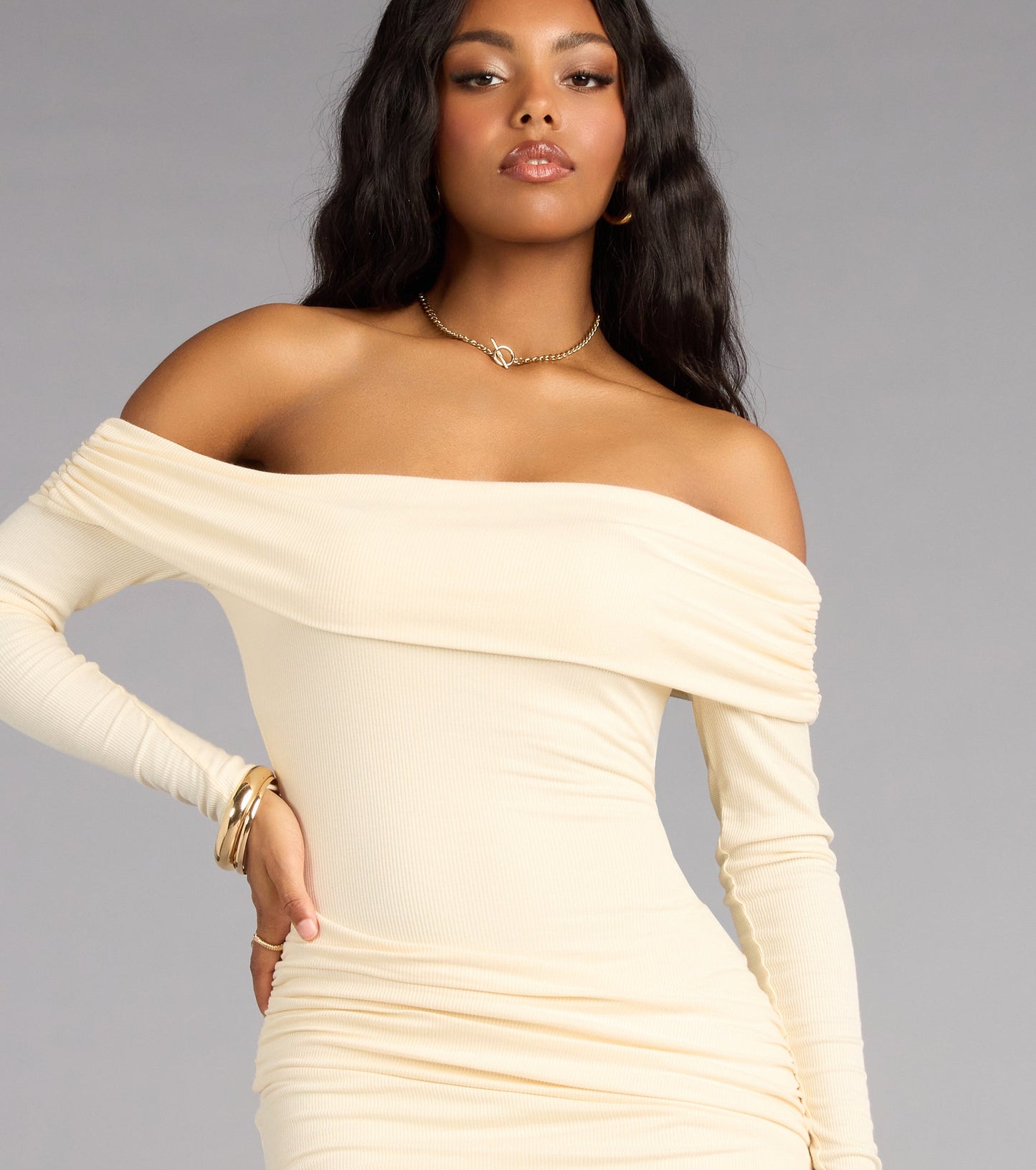 Can’t Resist Off-The-Shoulder Mini Dress