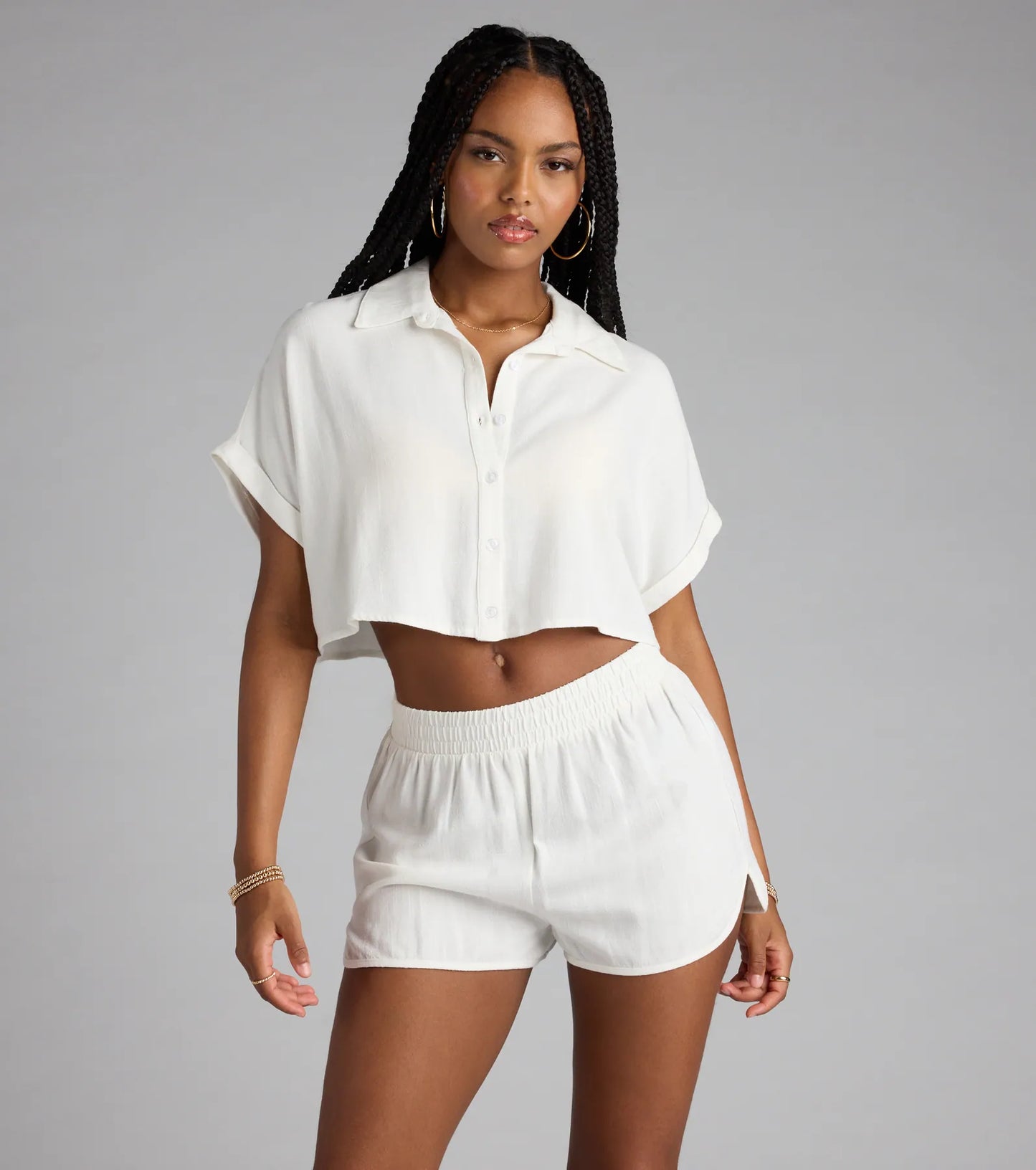 Casual Plans Button-Down Linen Top