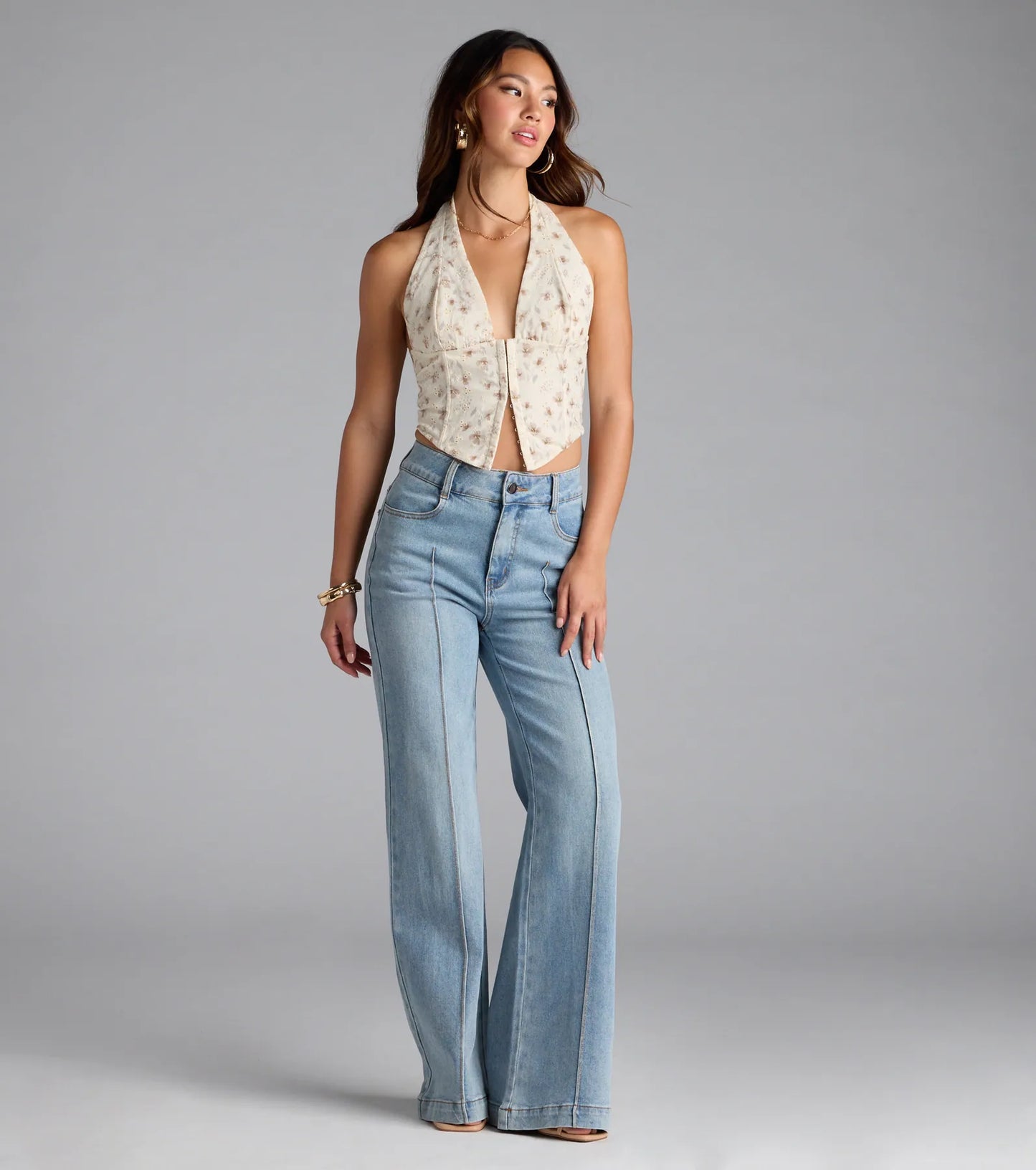 Catch My Sweetness Halter Floral Corset Top