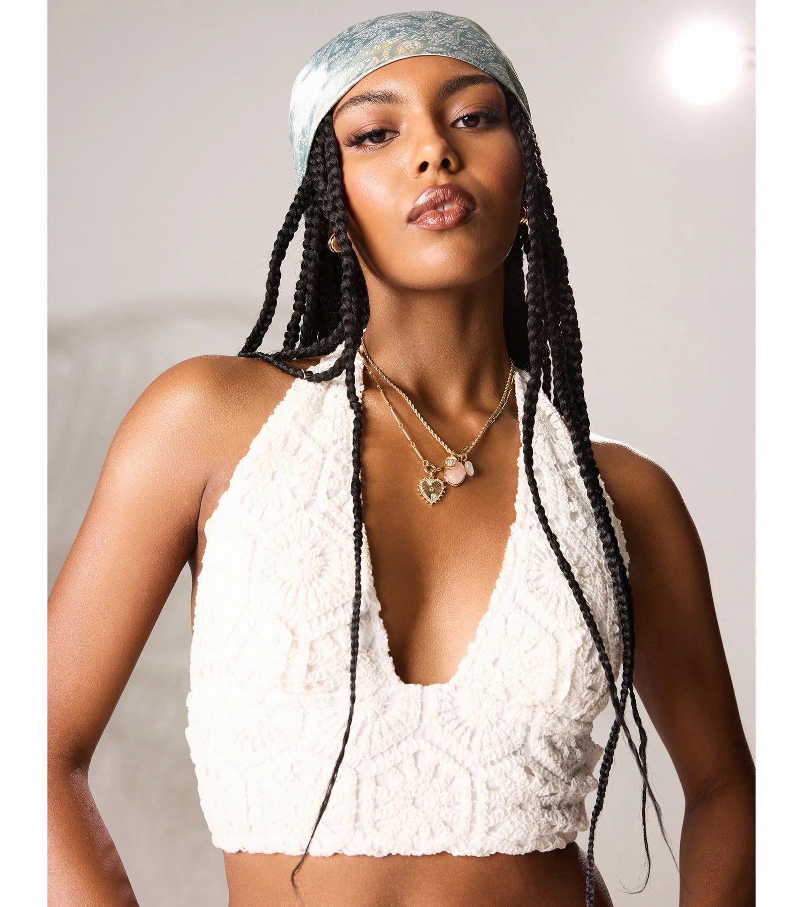 Get The Look Crochet Halter Crop Top
