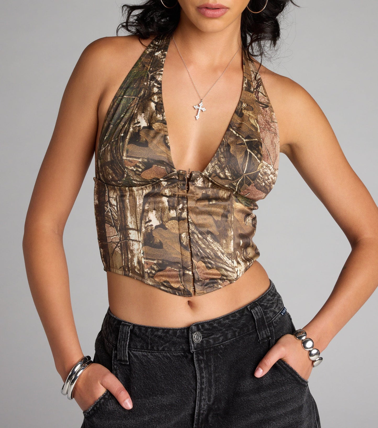 Camo Crush Halter Corset Top