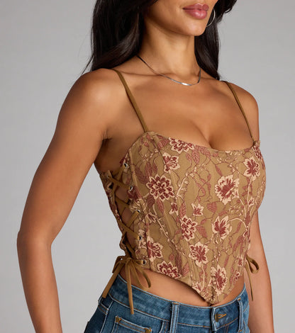 Swoon-Worthy Babe Lace-Up Corset Top