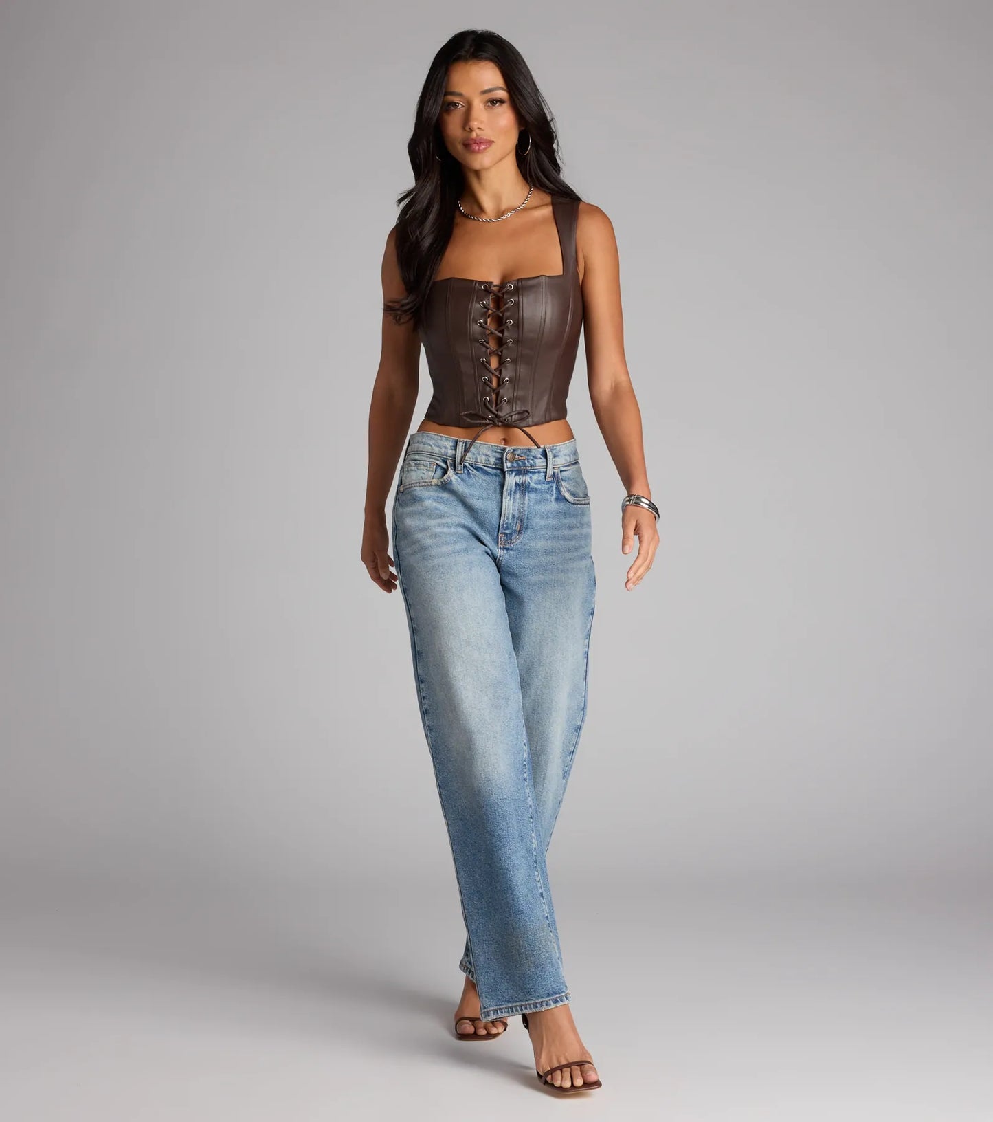 No Rules Just Looks Lace-Up Corset Top