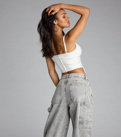 Secret Ties Lace-Up Corset Top