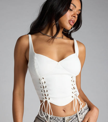 Secret Ties Lace-Up Corset Top