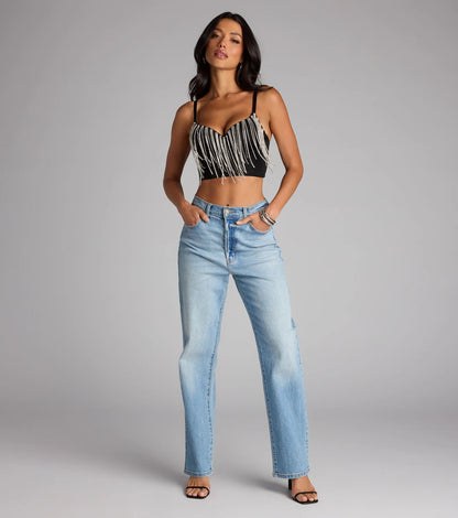 Drop the Sparkle Rhinestone Bustier