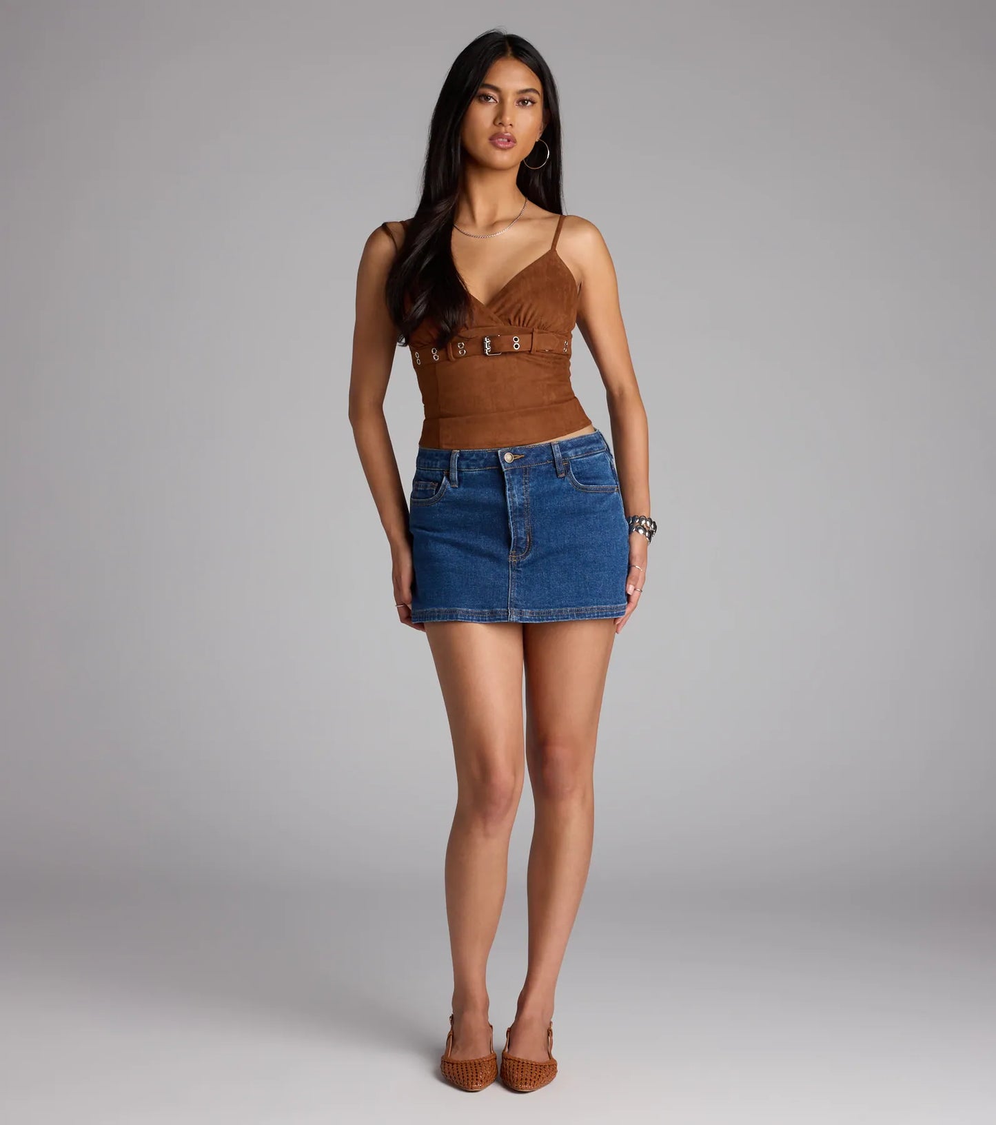 Serving Sass Faux Suede Crop Top