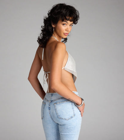 Certified Scene Stealer Rhinestone Chainmail Top