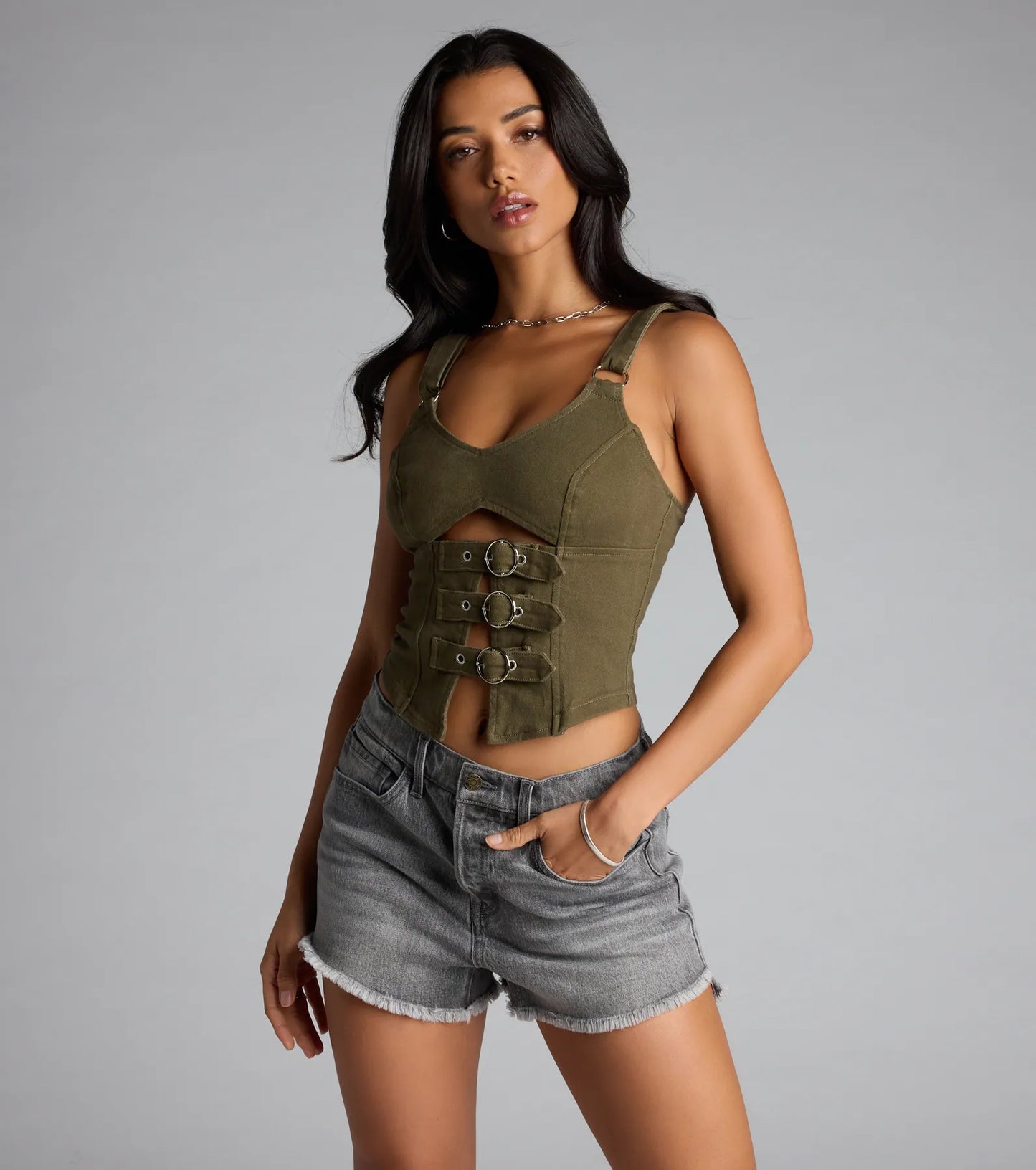 Strap In Babe Buckle Crop Top
