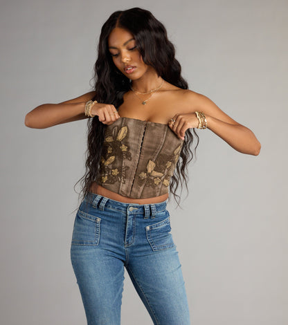 Boho Muse Embroidered Corset Top