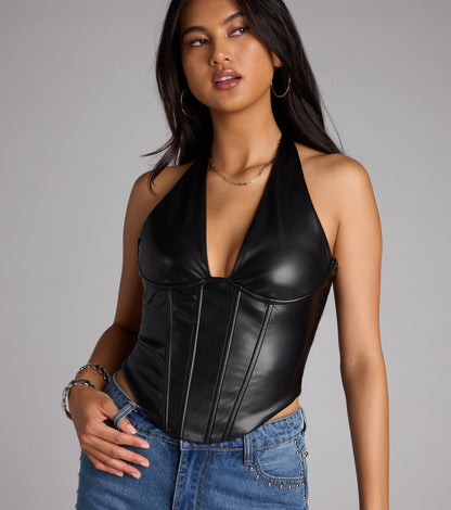 Undeniable Flair Halter Corset Top