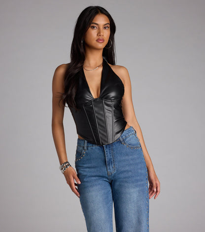 Undeniable Flair Halter Corset Top
