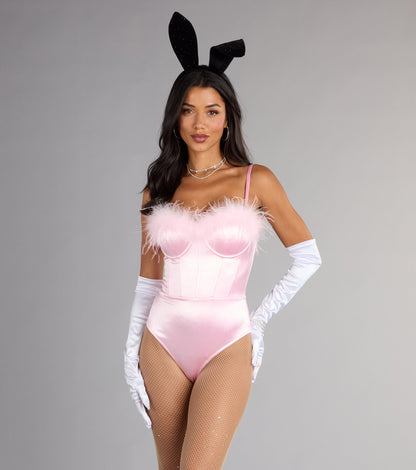Iconic Bunny Satin Corset Bodysuit