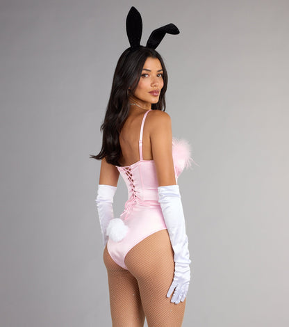 Iconic Bunny Satin Corset Bodysuit