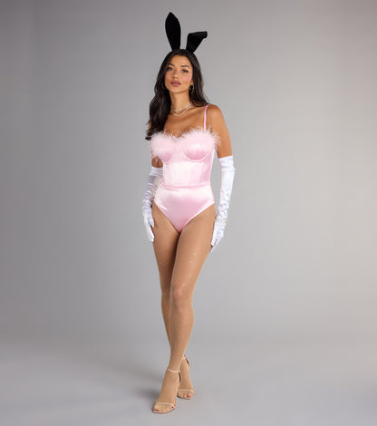 Iconic Bunny Satin Corset Bodysuit