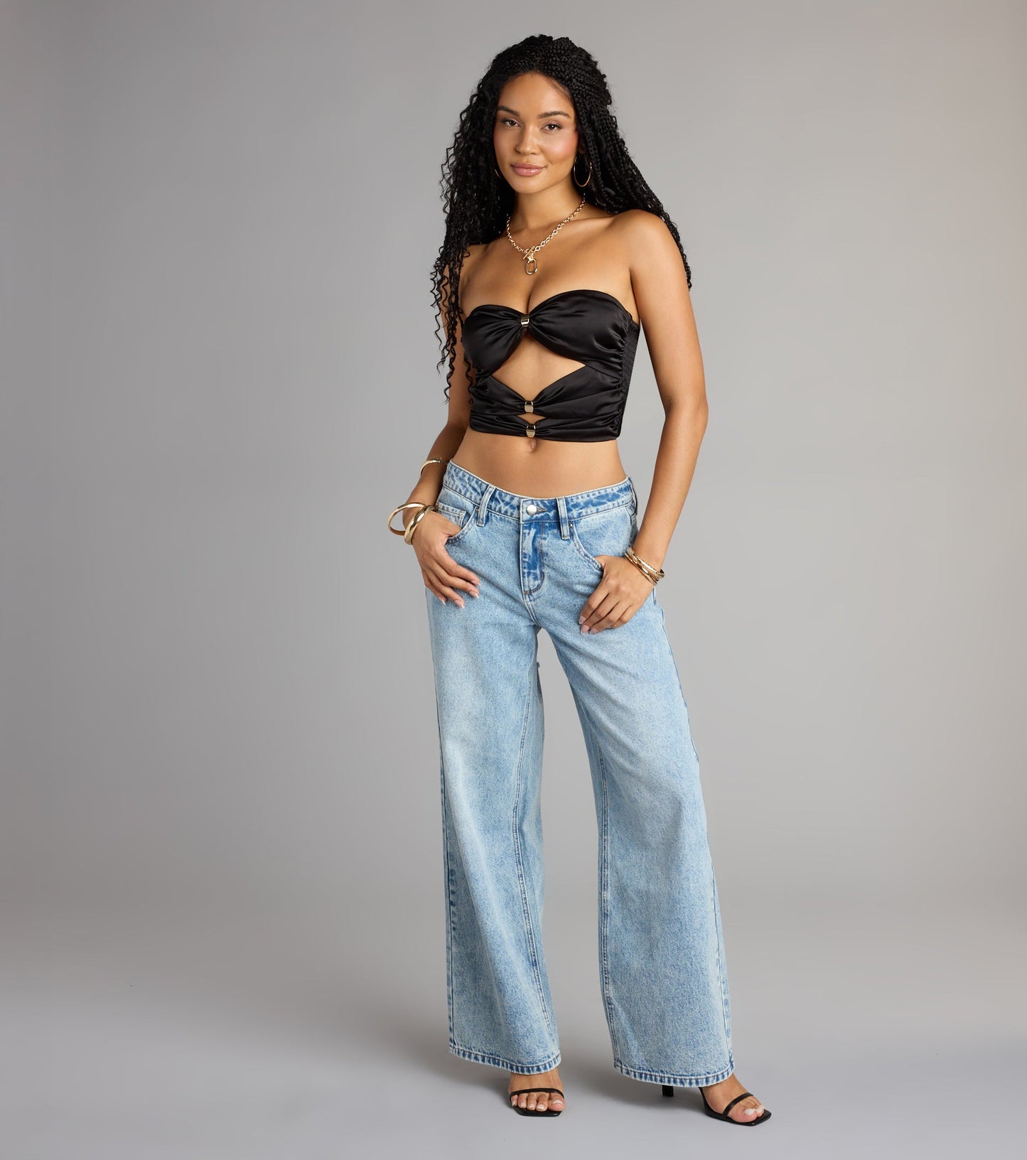 So Extra Satin Tube Crop Top