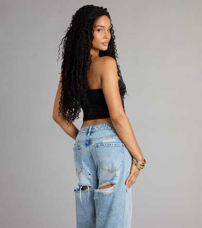 So Extra Satin Tube Crop Top