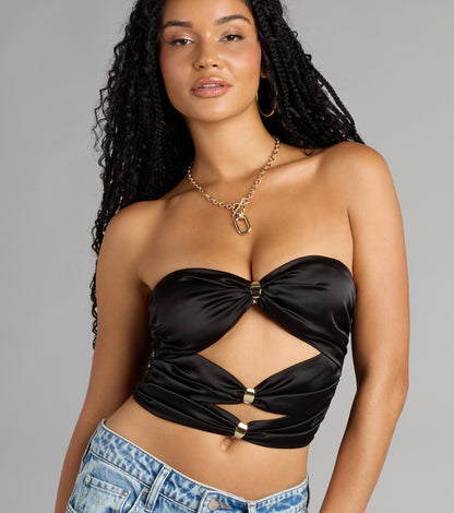 So Extra Satin Tube Crop Top