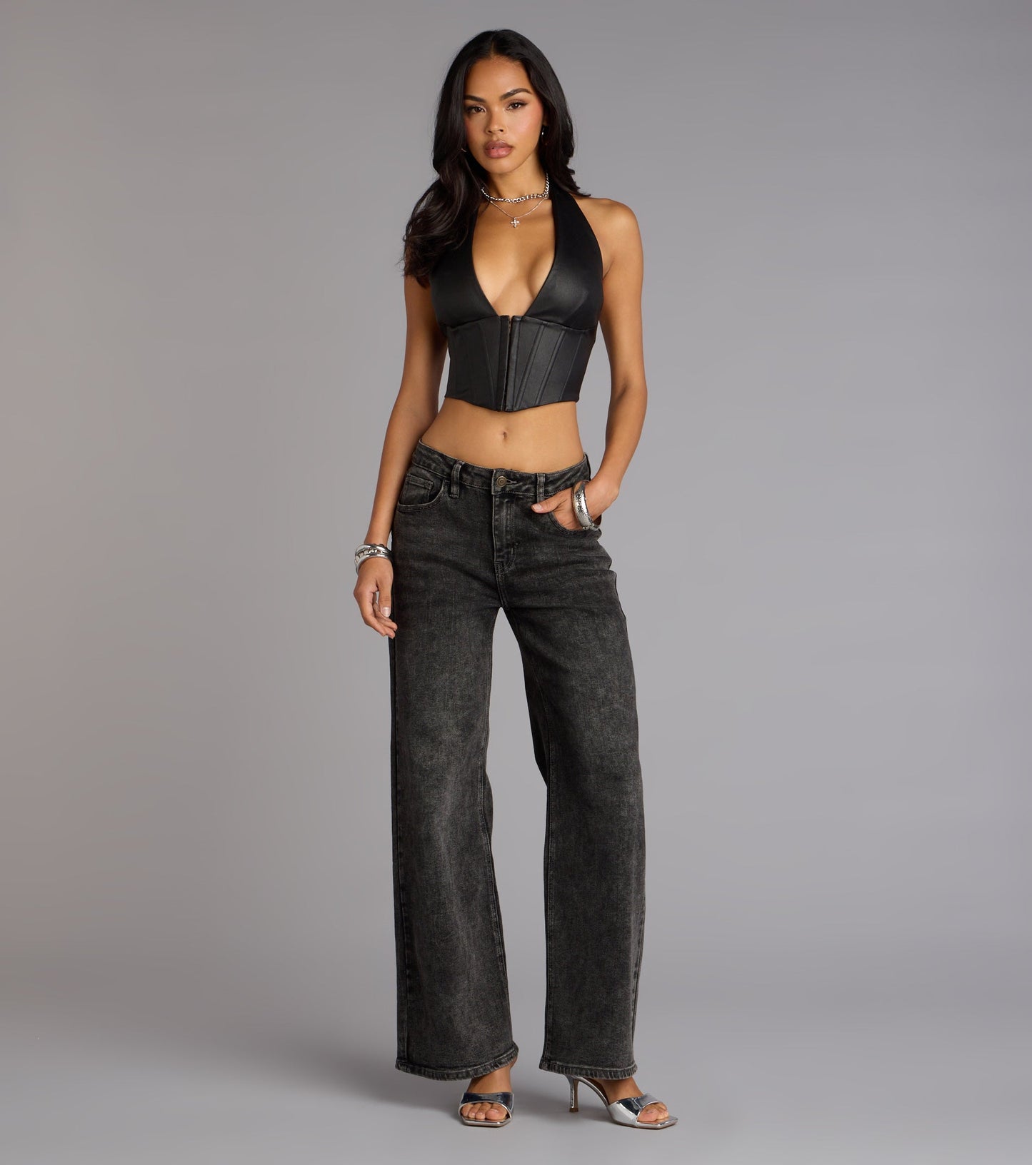 Daring Edge Lace-Up Corset Top