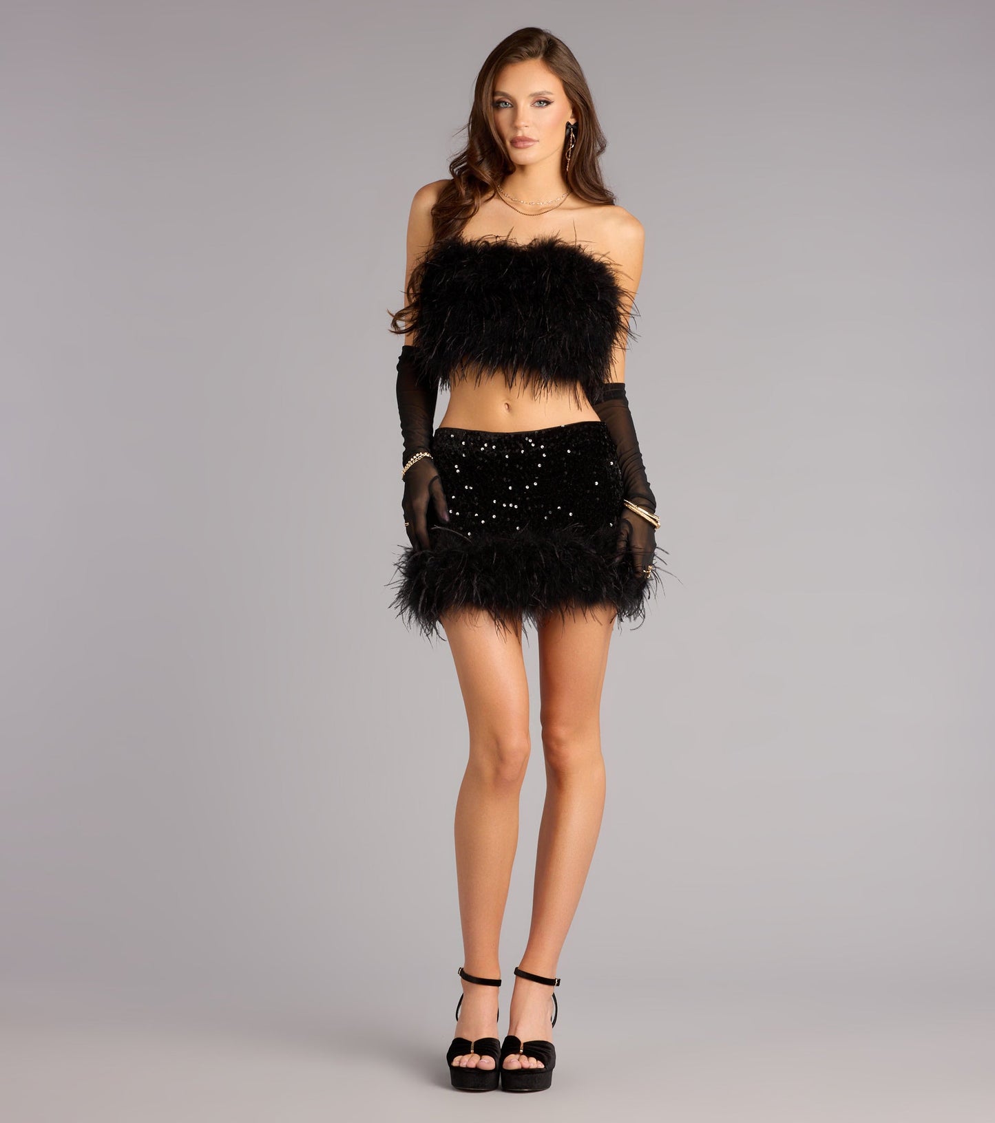 Feather Affair Tube Top