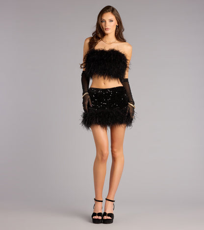 Feather Affair Tube Top