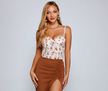 Feelin It Floral Bustier