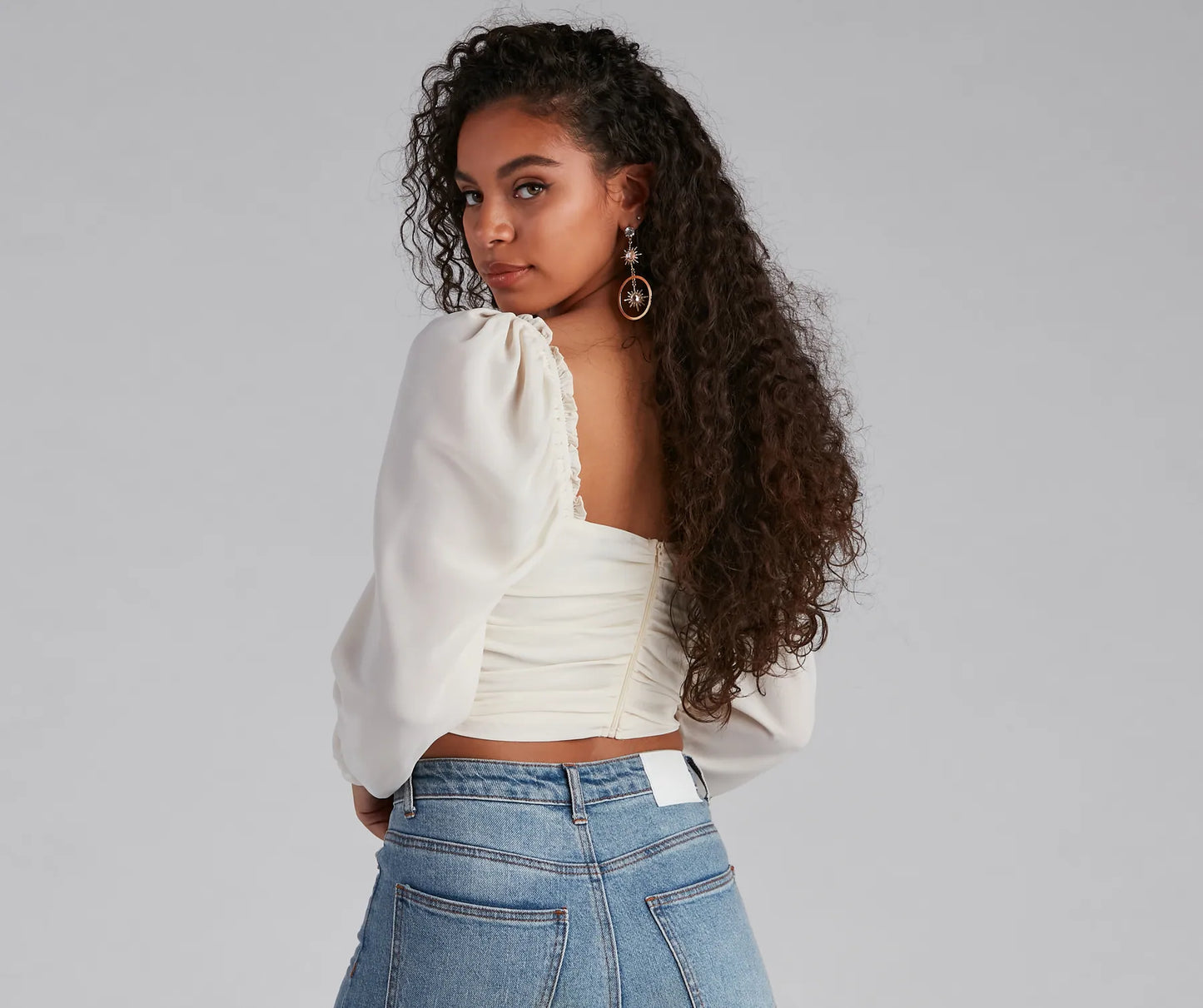 Chance For Romance Chiffon Puff Sleeve Top