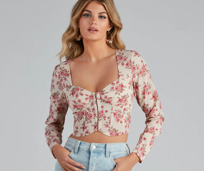 Boho Beauty Floral Corset Top
