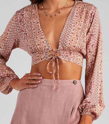 Bohemian Flair Paisley Crop Top