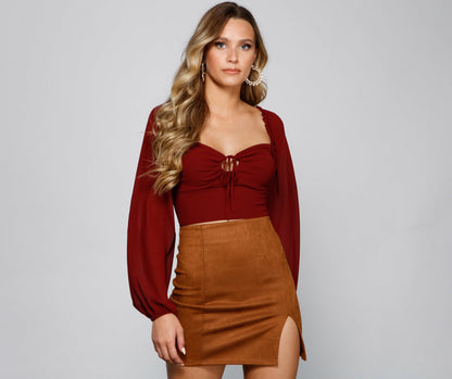 Chic Appeal Long Sleeve Crop Top