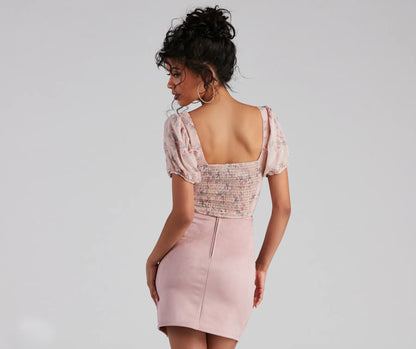 Dreamy Chic Floral Cropped Bustier