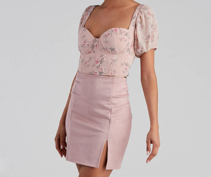 Dreamy Chic Floral Cropped Bustier