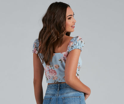 Falling For Floral Poplin Corset
