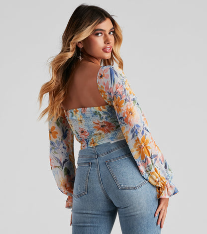 Tropic Ready Floral Chiffon Corset