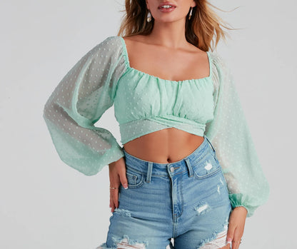 Breezy And Chic Sheer Crop Top