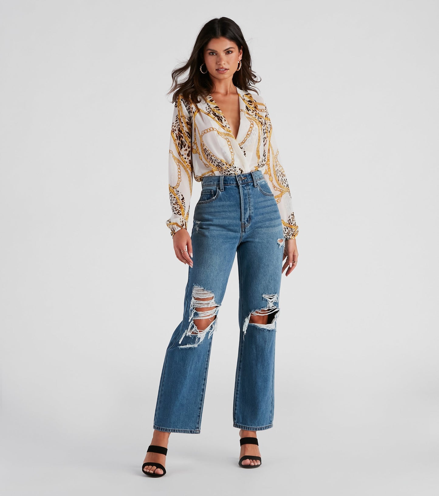 Wild One Chiffon Surplice Bodysuit