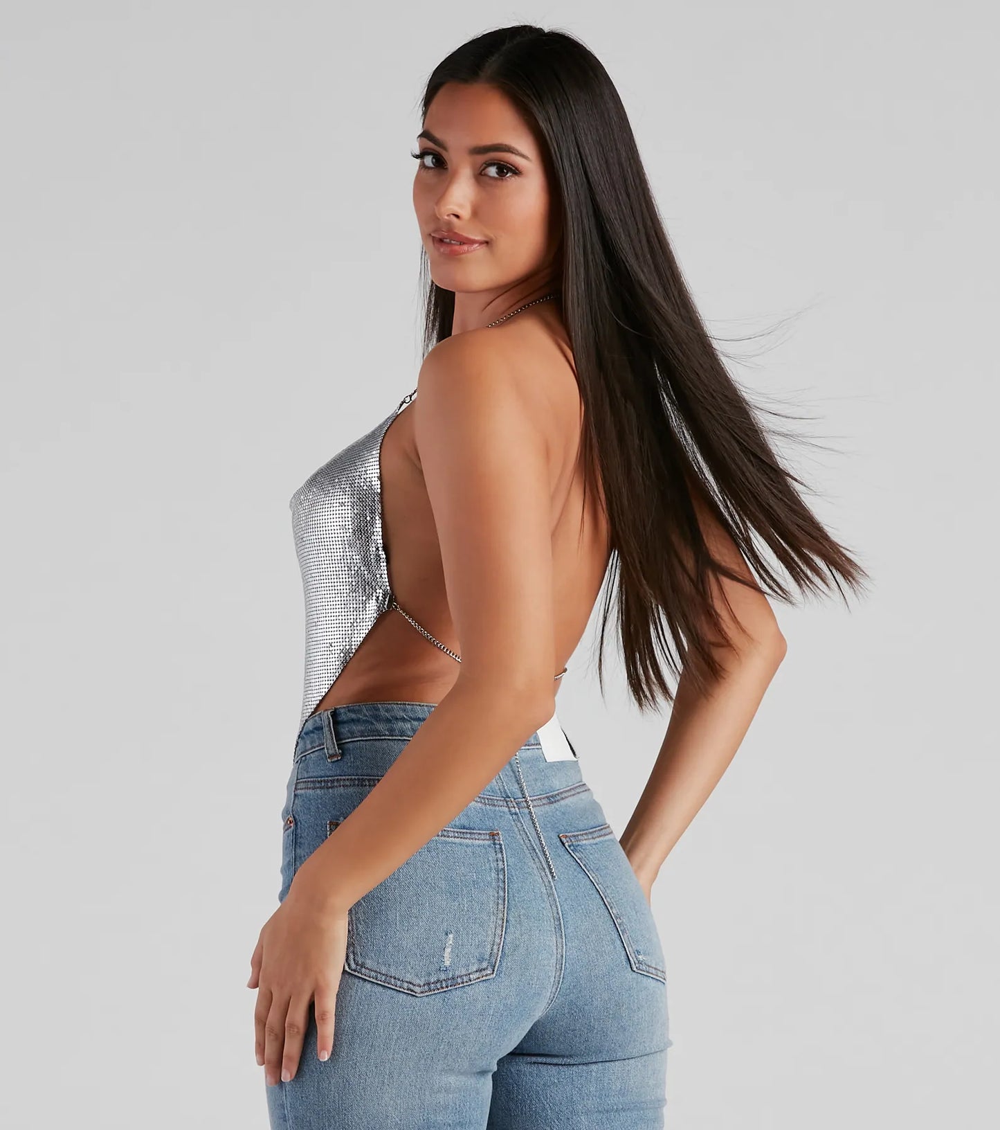 It Girl Open Back Chainmail Top