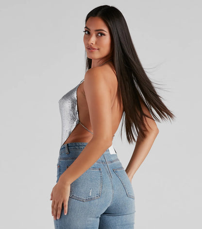 It Girl Open Back Chainmail Top