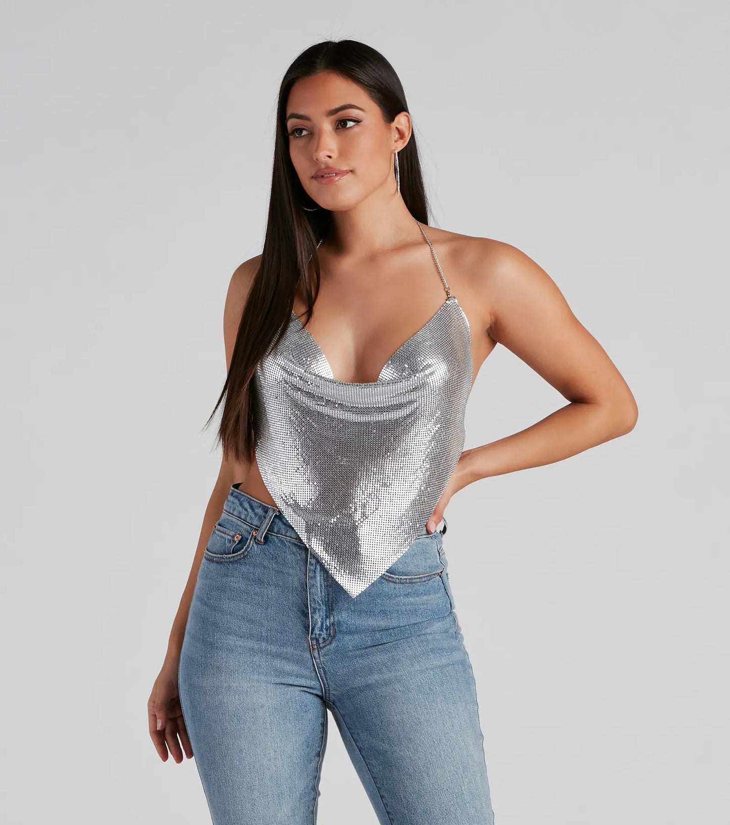 It Girl Open Back Chainmail Top