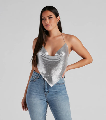 It Girl Open Back Chainmail Top
