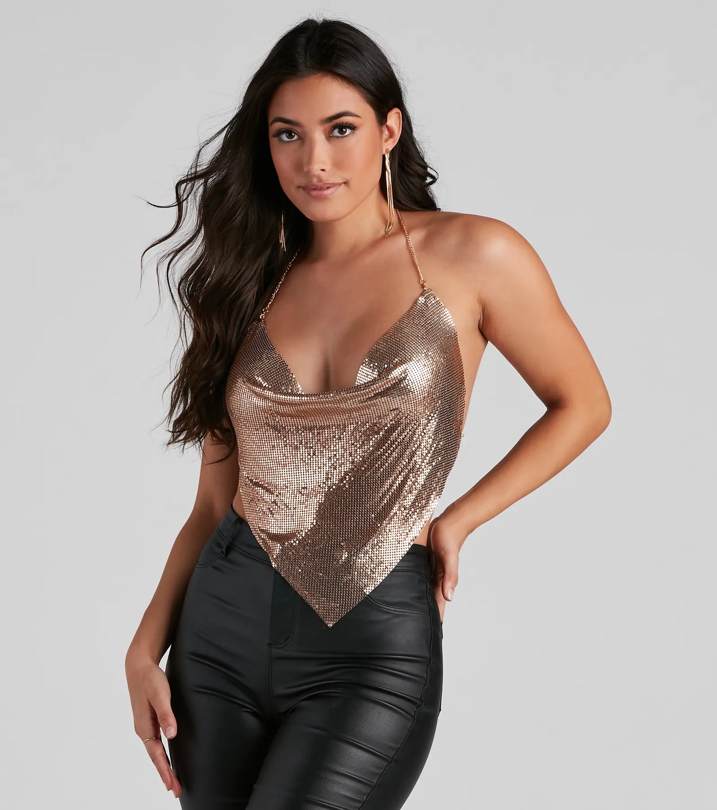 It Girl Open Back Chainmail Top