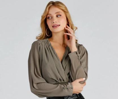 Playing Favorites Chiffon Button Top