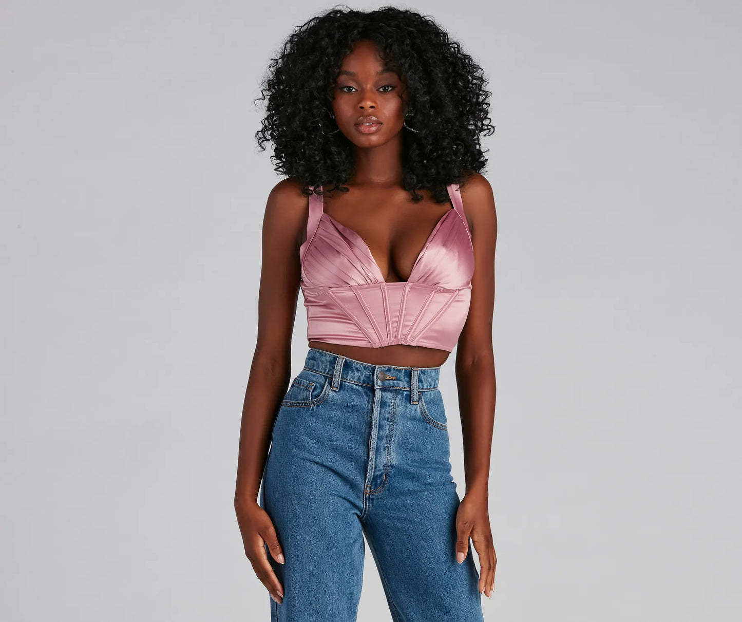 Pretty In Pleats Satin Cropped Corset