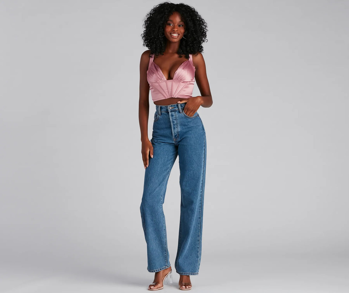 Pretty In Pleats Satin Cropped Corset