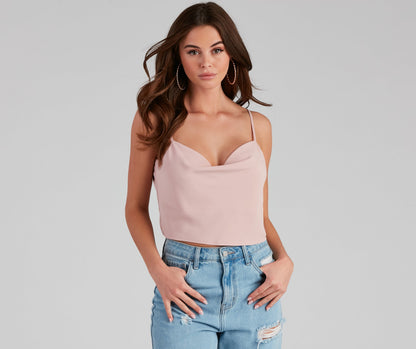 Class Act Cowl Neck Cami Top